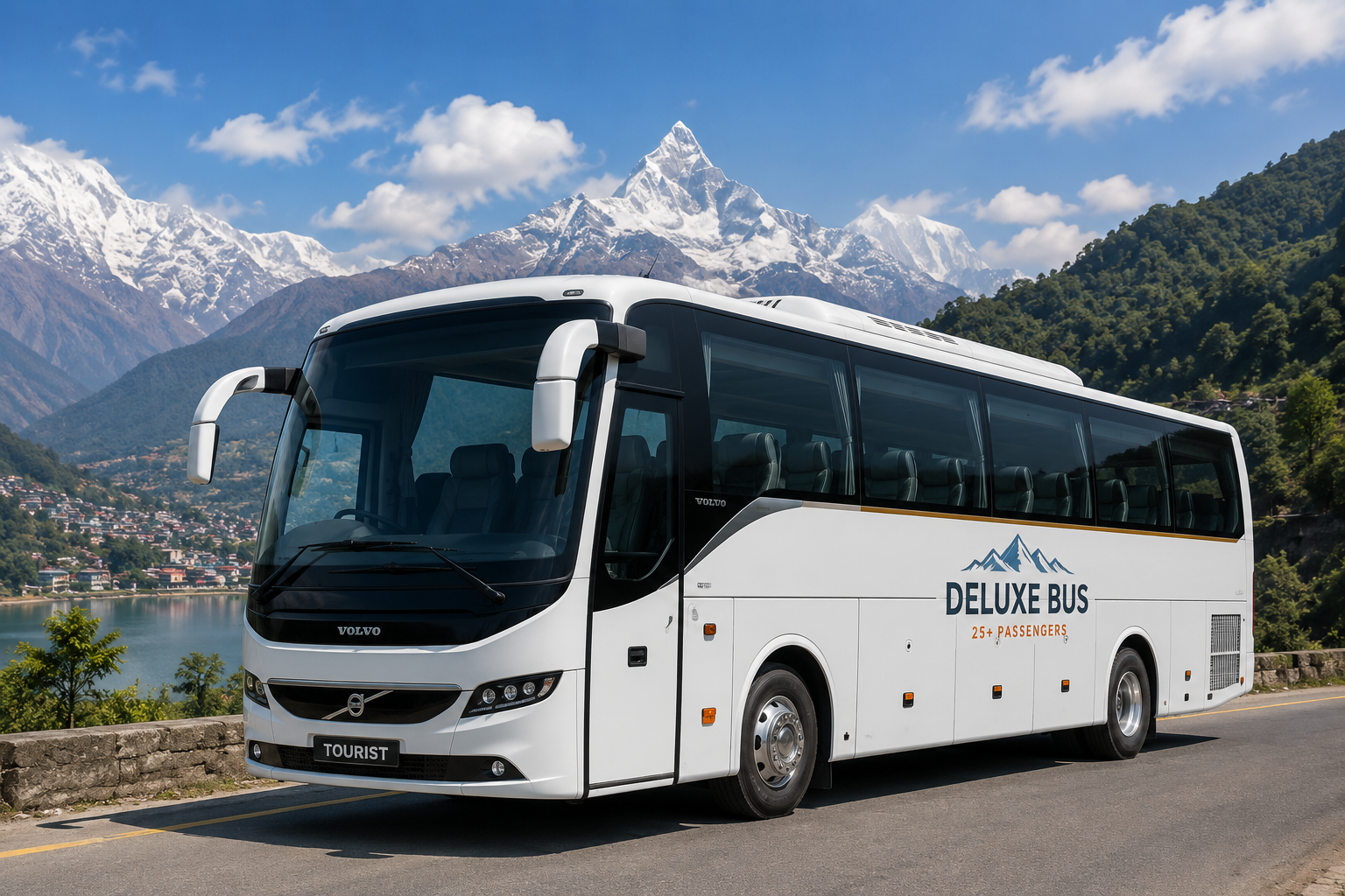 Deluxe tourist bus Lalitpur Holidays group tours Nepal
