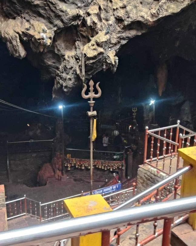 Pilgrims inside Halesi Mahadev Cave Temple in Nepal