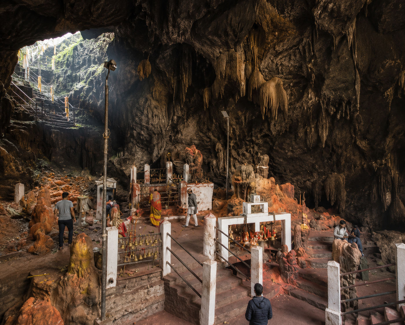 Pilgrims inside Halesi Mahadev Cave Temple in Nepal