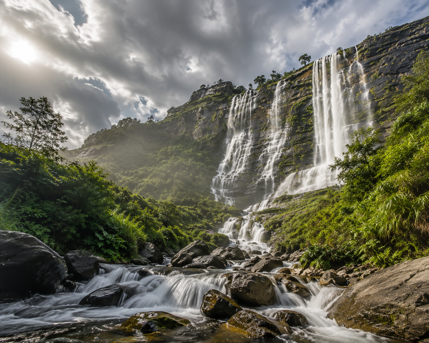 Mailung Jharna waterfall along the Rasuwa route